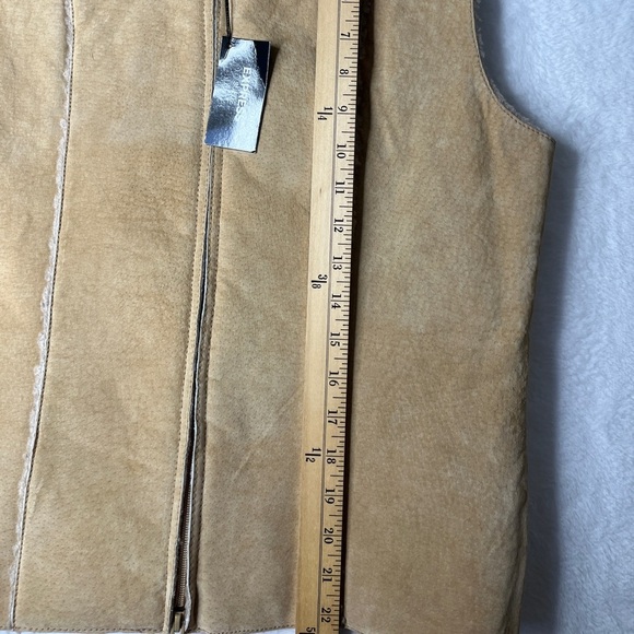 NWT Express Leather Sherpa Deadstock Two Way Zip Vest Y2K Sz M Bratz Ski Warm - Picture 7 of 12